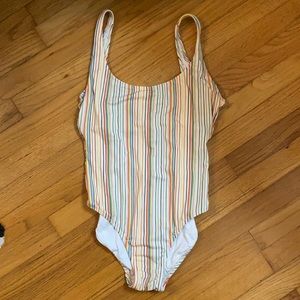 Madewell Rainbow stripe one-piece swimsuit M